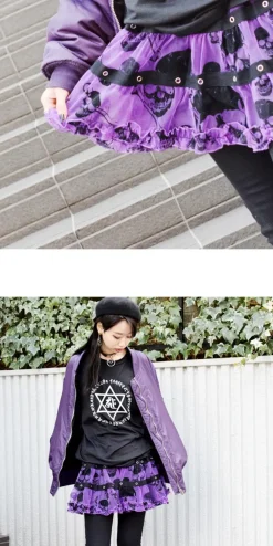 Bottoms>ACDC RAG Skulls Short Skirt