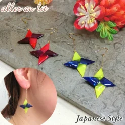 Jewelry & Hair Accessories>aller au lit Shuriken Bicolor Earrings