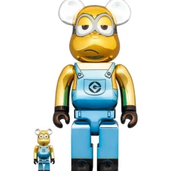 BE@RBRICK Minions Fever Kevin: Chrome Ver. 100% & 400%