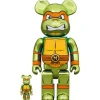Be@Rbrick>BE＠RBRICK Teenage Mutant Ninja Turtles Michelangelo: Chrome Ver. 100％ & 400％