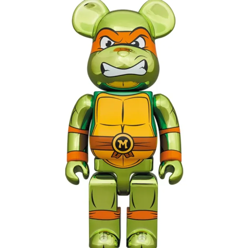 Be@Rbrick>BE@RBRICK Teenage Mutant Ninja Turtles Michelangelo: Chrome Ver. 100% & 400%