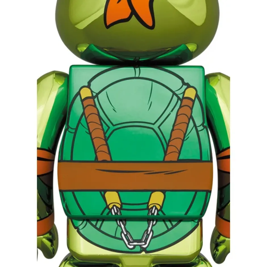 Be@Rbrick>BE@RBRICK Teenage Mutant Ninja Turtles Michelangelo: Chrome Ver. 100% & 400%