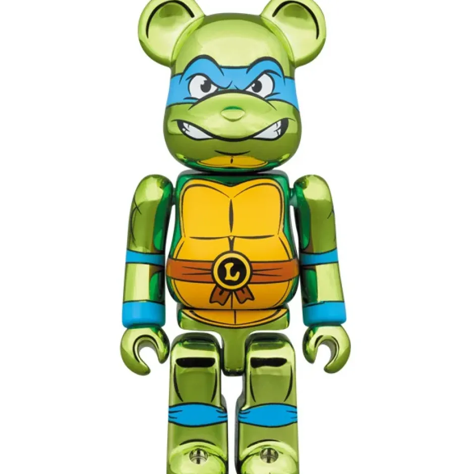 Be@Rbrick>BE@RBRICK Teenage Mutant Ninja Turtles Leonardo: Chrome Ver. 100% & 400% Set