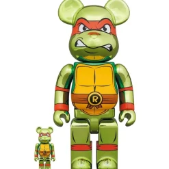 BE@RBRICK Teenage Mutant Ninja Turtles Raphael: Chrome Ver. 100% & 400% Set Sale