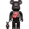 Be@Rbrick>BE＠RBRICK The Rolling Stones Lips & Tongue: Black Chrome Ver. 100％ & 400％