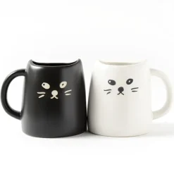Black Cat & White Cat Pair Mugs Online