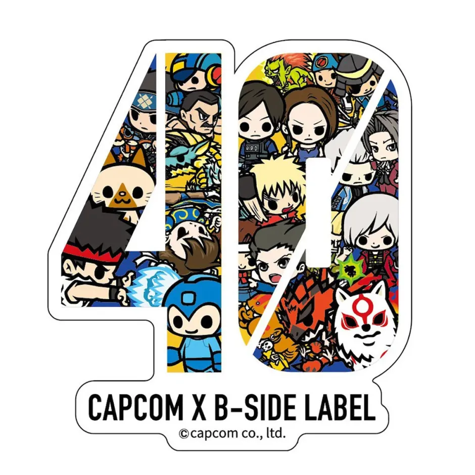 Capcom x B-Side Label Capcom 40th 40 Sticker New
