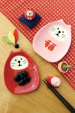Dishware>concombre Manekineko Daruma Small Plate