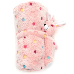 Dakko Multi-Color Polka Dot Doll Blanket New