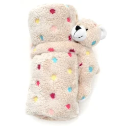 Dakko Multi-Color Polka Dot Doll Blanket New