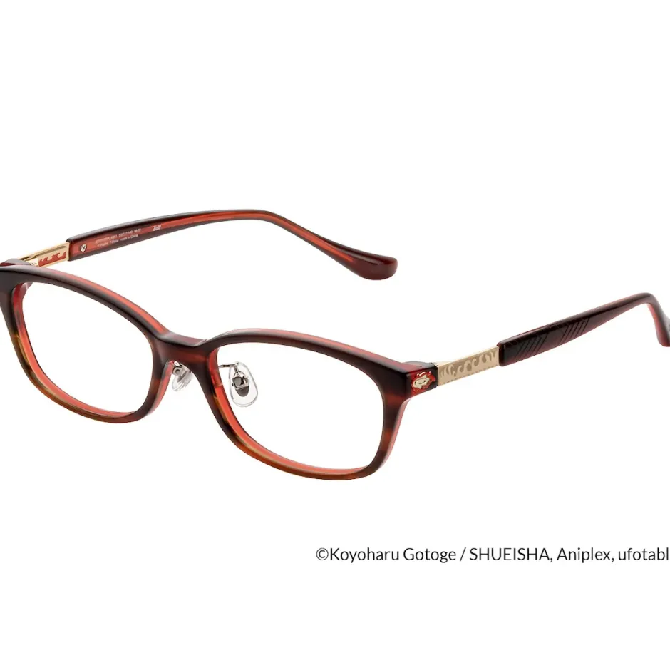 Eyewear>Demon Slayer: Kimetsu no Yaiba Collaboration Kyojuro Rengoku Model Glass Frame w/ Original Eyeglass Case & Cleaning Cloth Set