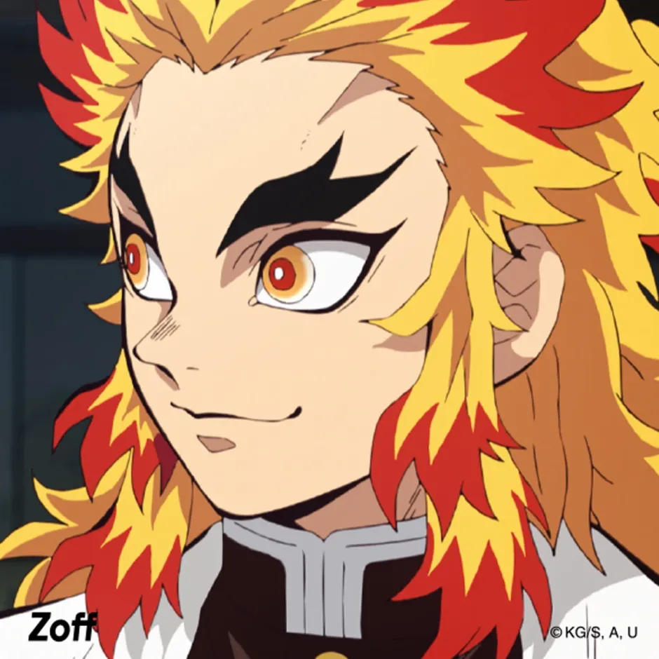 Eyewear>Demon Slayer: Kimetsu no Yaiba Collaboration Kyojuro Rengoku Model Glass Frame w/ Original Eyeglass Case & Cleaning Cloth Set