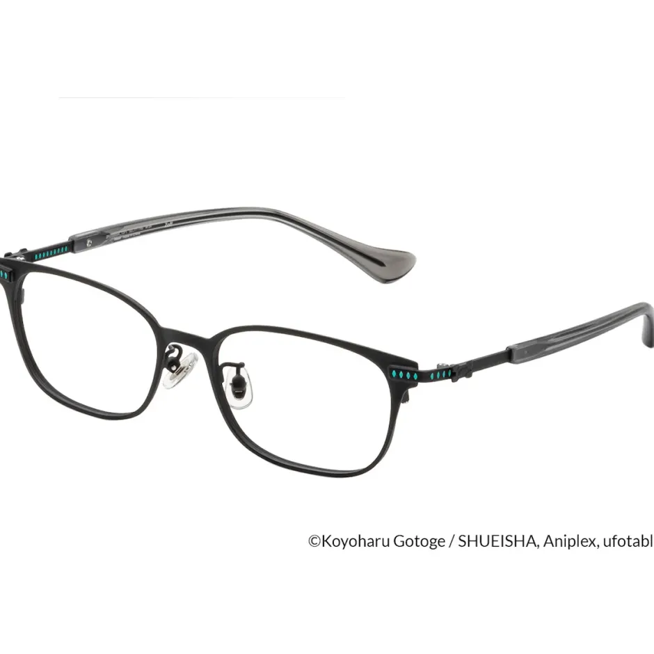 Eyewear>Demon Slayer: Kimetsu no Yaiba Collaboration Muichiro Tokito Model Glass Frame w/ Original Eyeglass Case & Cleaning Cloth Set