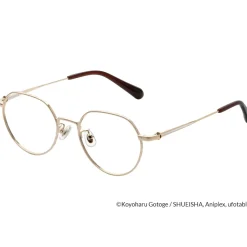 Demon Slayer: Kimetsu no Yaiba Collaboration Zenitsu Agatsuma Model Glass Frame w/ Original Eyeglass Case & Cleaning Cloth Set Clearance