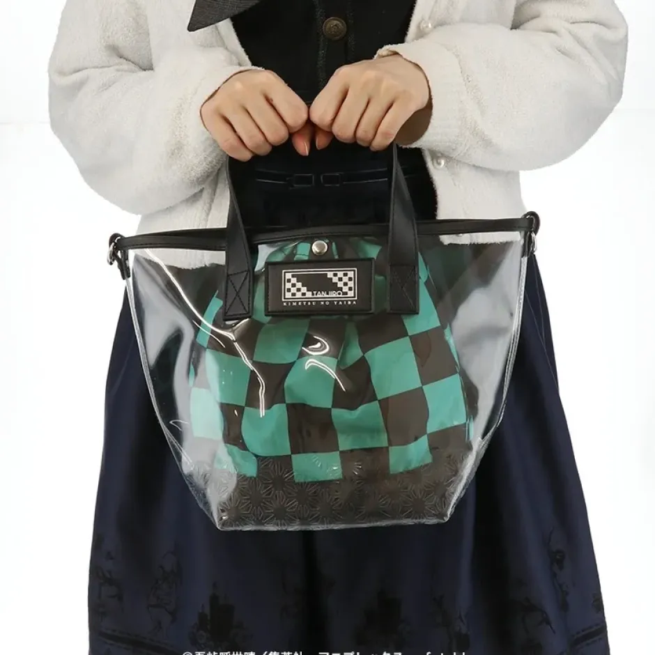 Demon Slayer: Kimetsu no Yaiba Tanjiro Kamado Clear Bag with Pouch New