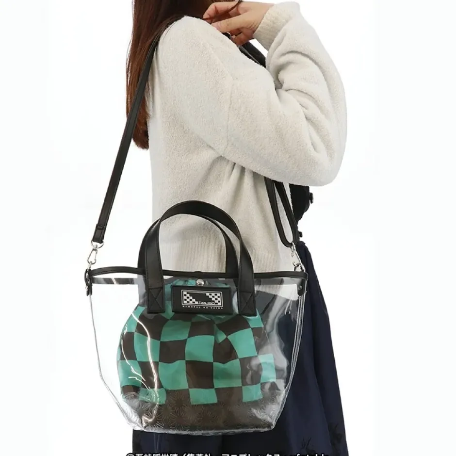 Demon Slayer: Kimetsu no Yaiba Tanjiro Kamado Clear Bag with Pouch New