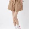 Bottoms>earth music&ecology Embroided Hem Culottes