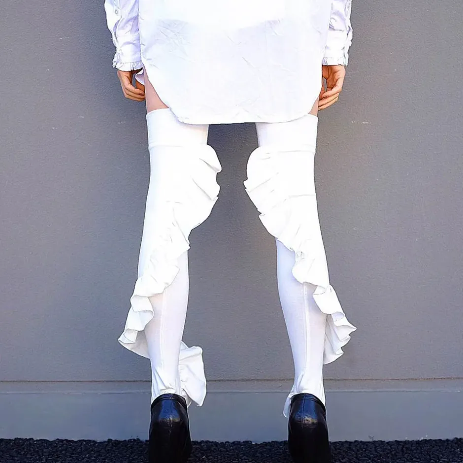Footwear>ERIMAKI SOX Frilly Knee-High Socks