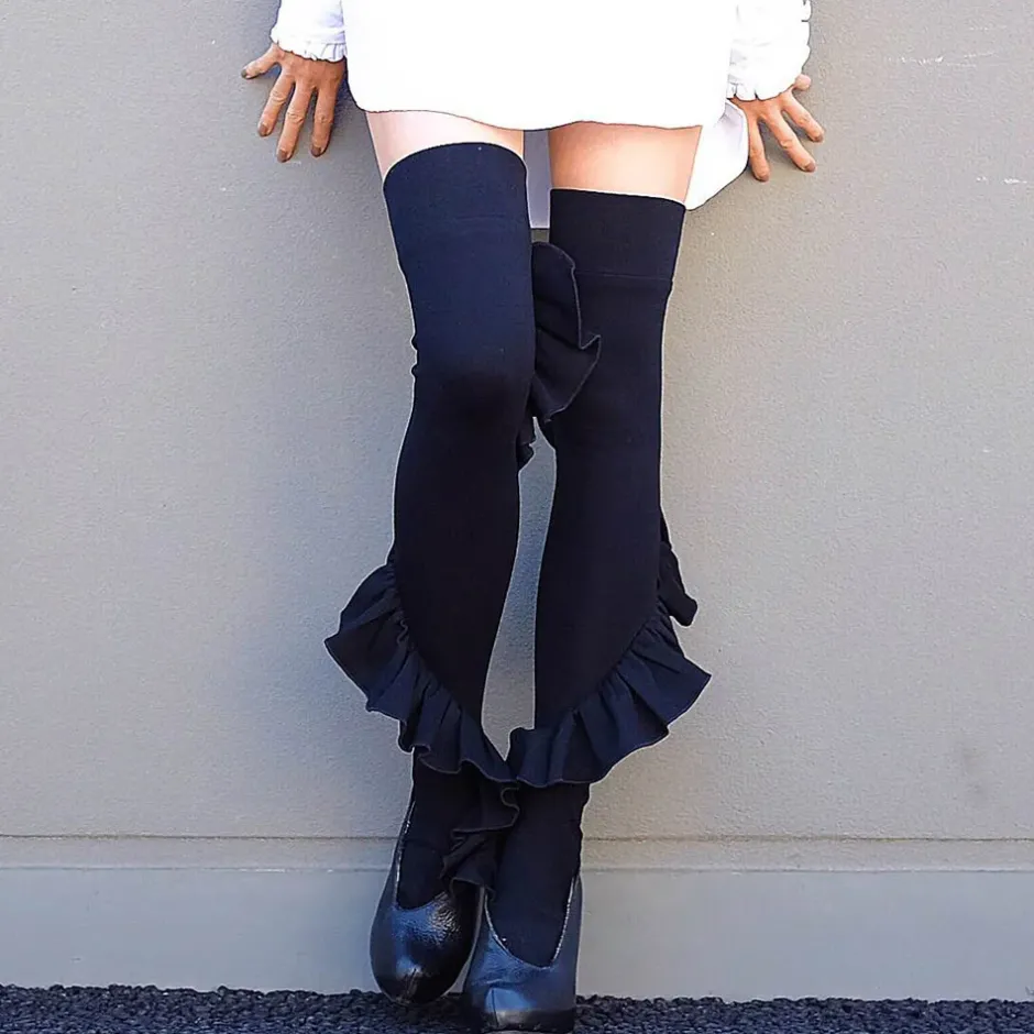 Footwear>ERIMAKI SOX Frilly Knee-High Socks