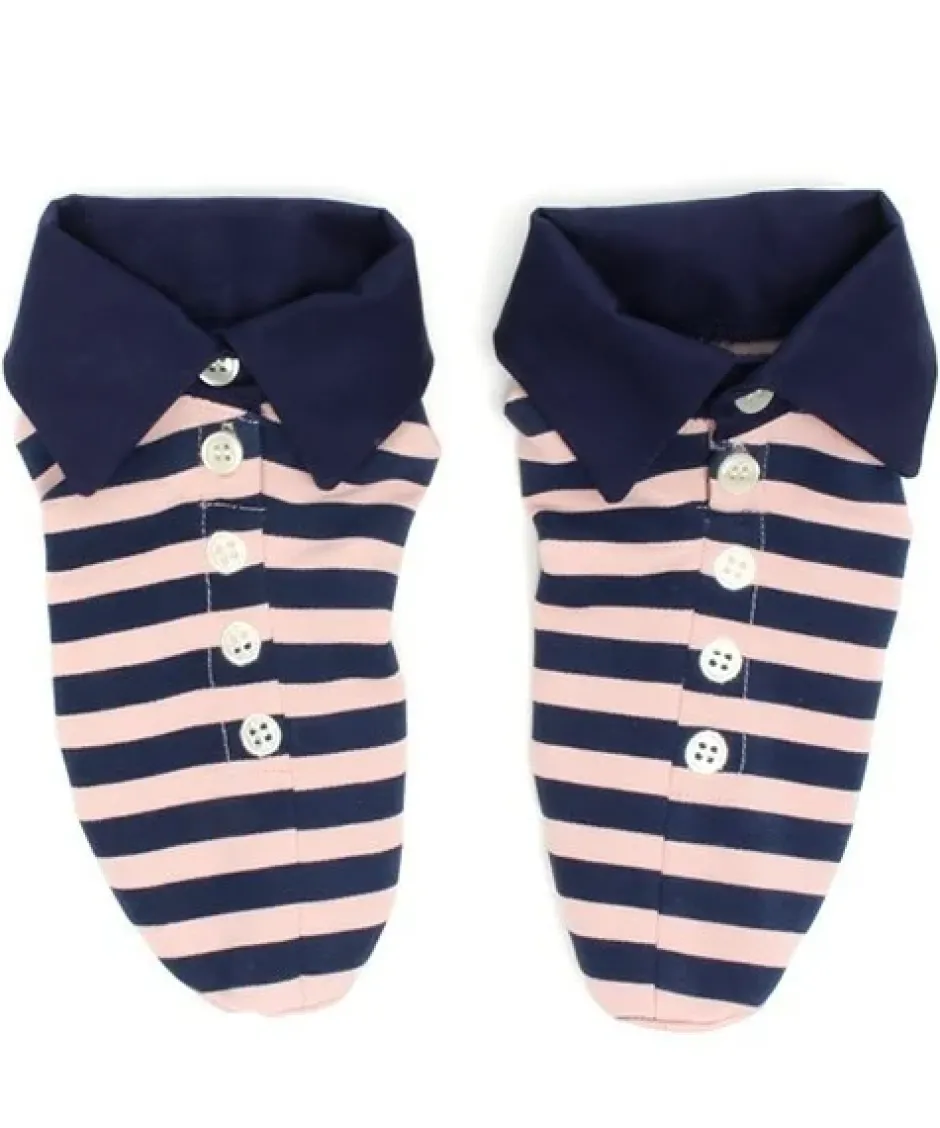 ERIMAKI SOX Pink x Navy Striped Socks New