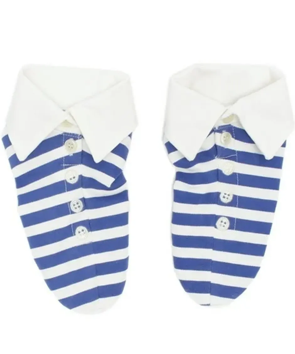 Footwear>ERIMAKI SOX White x Blue Striped Socks