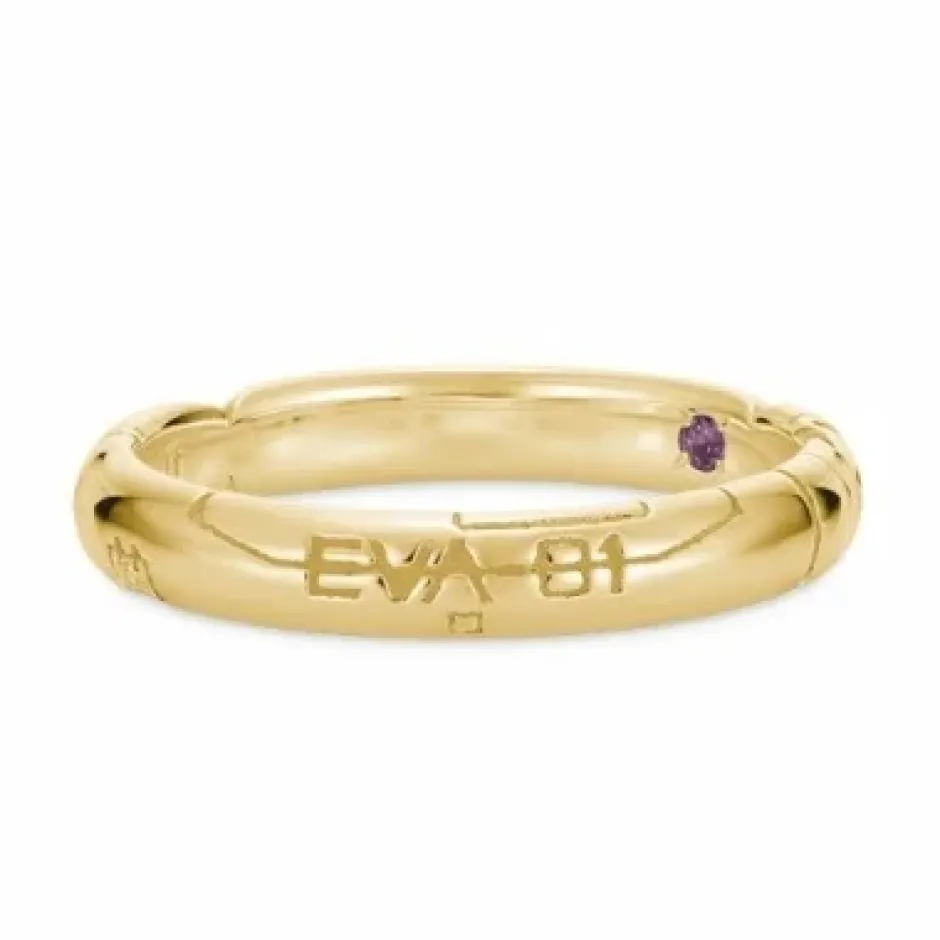 Jewelry & Hair Accessories>Evangelion Test Type Unit-01 Shinji Ikari 18K Yellow Gold Entry Plug Ring
