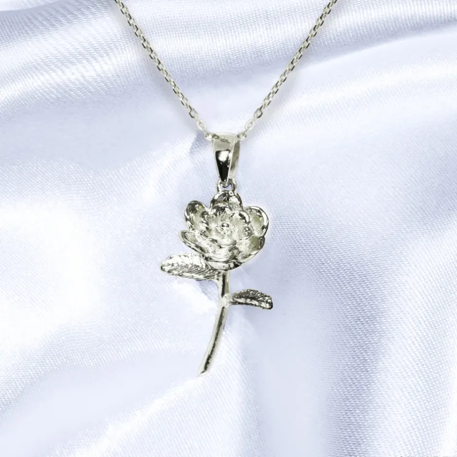Final Fantasy XIV Silver Pendant Elpis Flower Hot