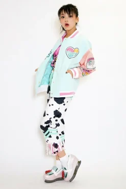 Bottoms>galaxxxy Neo 70's Cow Print Pants