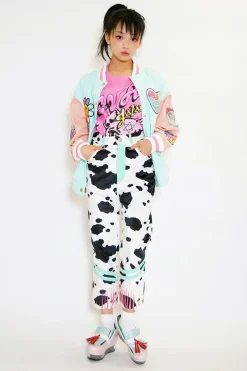 Bottoms>galaxxxy Neo 70's Cow Print Pants
