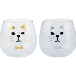 Mugs & Glasses>Happy Cat Day Cat Face Glass