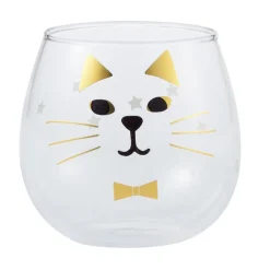 Mugs & Glasses>Happy Cat Day Cat Face Glass