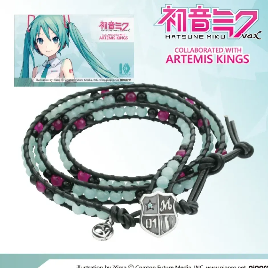 Jewelry & Hair Accessories>Hatsune Miku Leather Wrap Bracelet