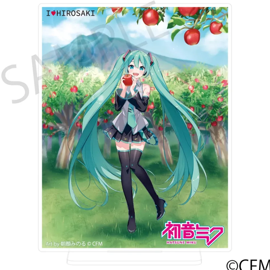Hatsune Miku x Hirosaki Apple Silver-backed Acrylic Plate Hirosaki Art by Asagao Minoru Outlet