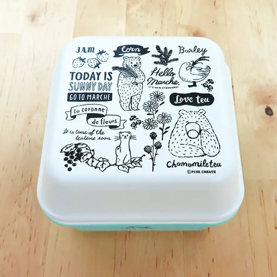 Bento Containers>Hello Marche Botanical Series Square Lunch Box