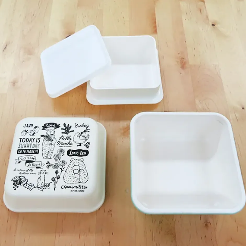 Bento Containers>Hello Marche Botanical Series Square Lunch Box