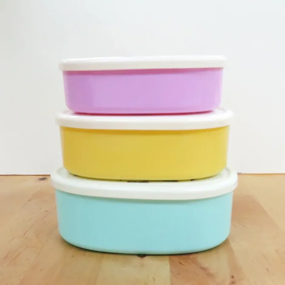 Bento Containers>Hello Marche Botanical Series Elliptical Lunch Box 3-Piece Set