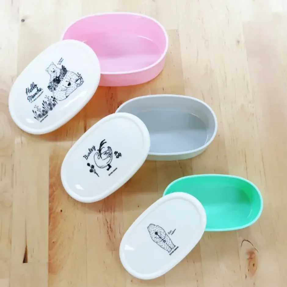 Bento Containers>Hello Marche Botanical Series Elliptical Lunch Box 3-Piece Set
