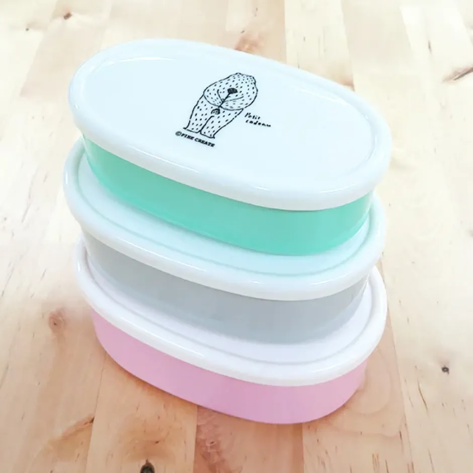 Bento Containers>Hello Marche Botanical Series Elliptical Lunch Box 3-Piece Set