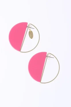 Honey Salon Acrylic Round Earrings Clearance