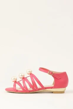 Honey Salon Big Pearl Sandals (Fuchsia Pink) New