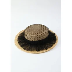 Honey Salon Dot Tulle Boater Clearance