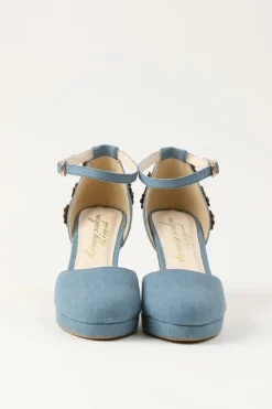 Honey Salon Flower Pumps (Denim) Online
