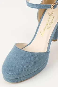 Honey Salon Flower Pumps (Denim) Online