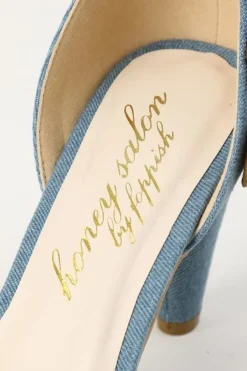 Honey Salon Flower Pumps (Denim) Online