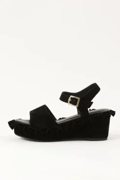 Footwear>Honey Salon Frilly Sandals (Black)