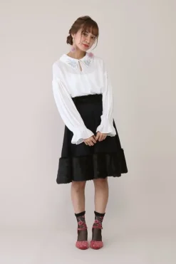 Bottoms>Honey Salon Fur Combi Skirt