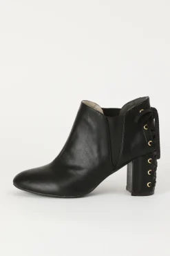 Footwear>Honey Salon Lace-Up Booties (Black)