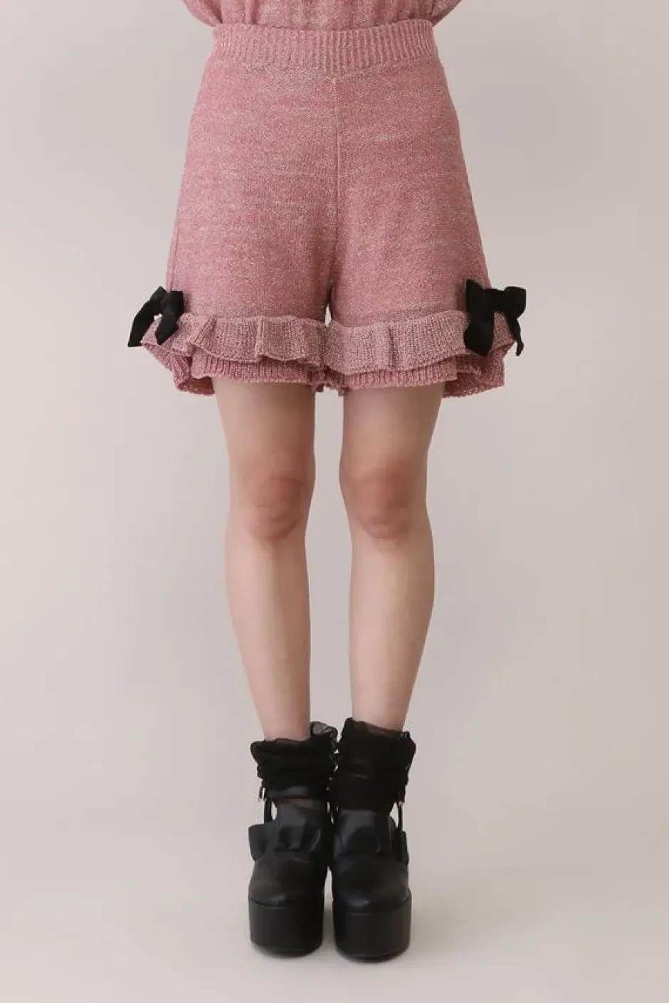 Bottoms>Honey Salon Lamé Knit Shorts