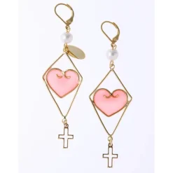 Jewelry & Hair Accessories>Honey Salon Love Cross Earrings