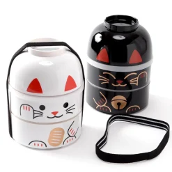 Bento Containers>Kokeshi Maneki-Neko Big Bento Boxes